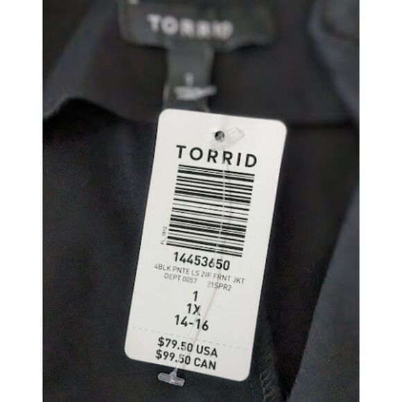 NWT Torrid Studio Black Ponte Zip-Front Motorcycle Jacket Women's Size 1X 14-16 - Picture 8 of 10